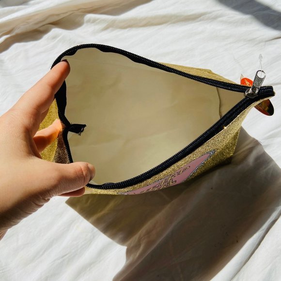 Y2K Glitter graphic print makeup cosmetic bag - Picture 2 of 3